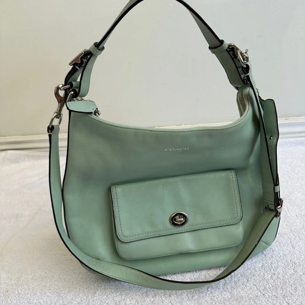 Coach Handbag Legacy Leather Courtenay Mint Green Hobo Shoulder Bag